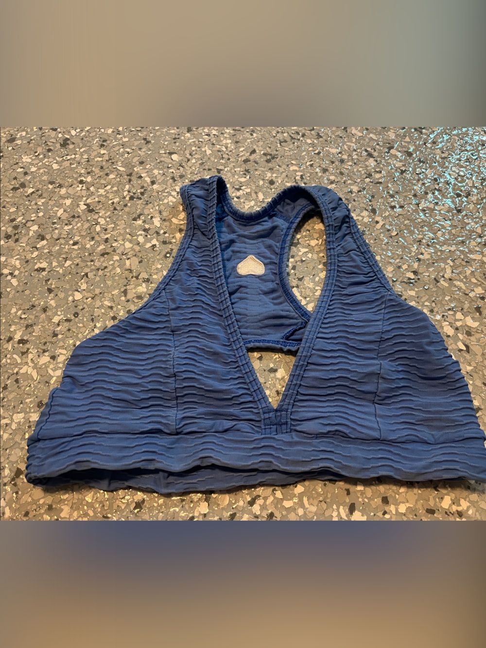 Booty by Brabants Blue Textured Racerback Sports Bra